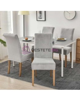 Универсален калъф за стол сив кадифе